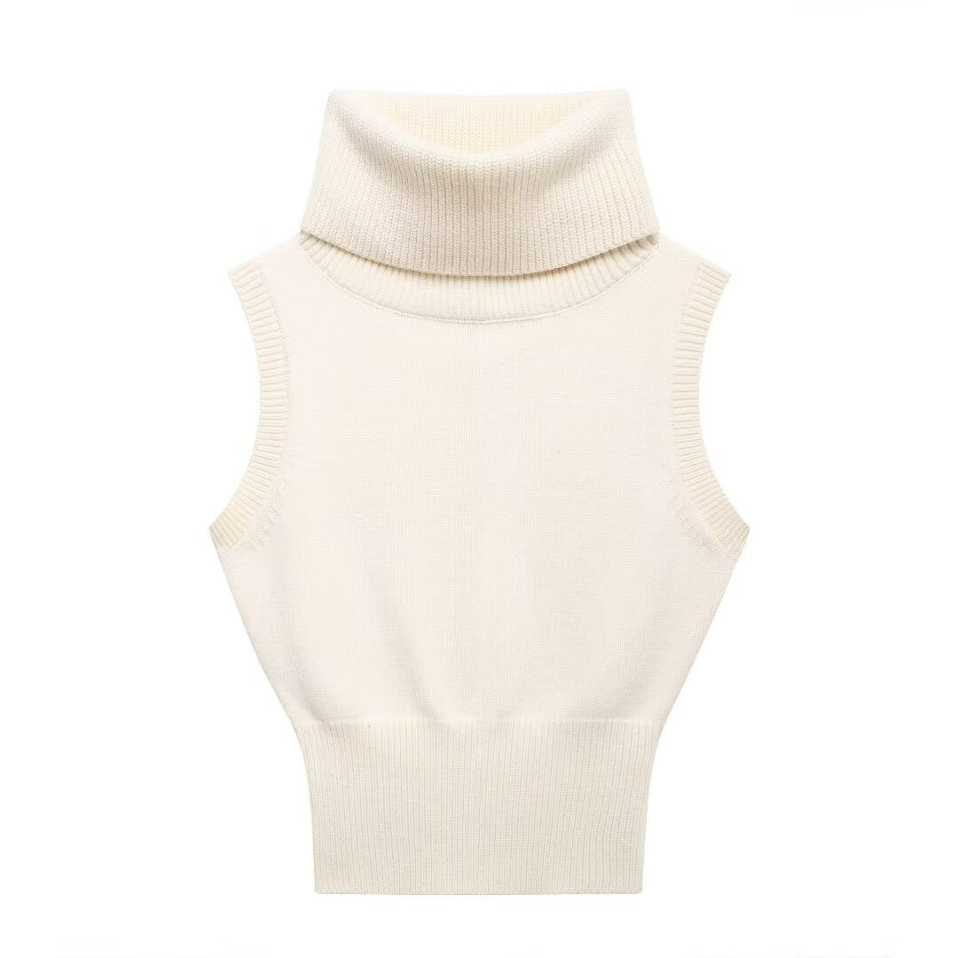 Stand Collar Knitted Vest