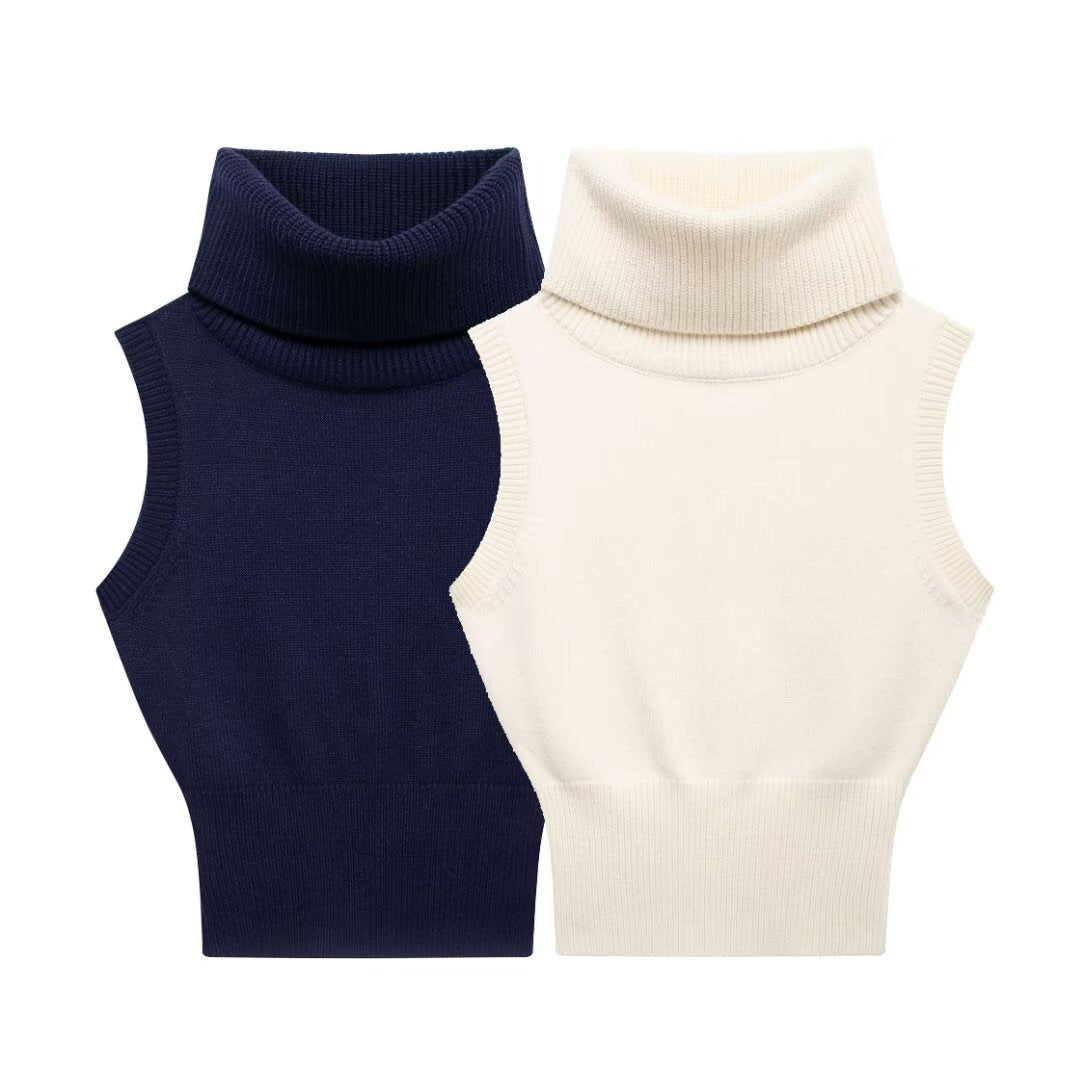 Stand Collar Knitted Vest