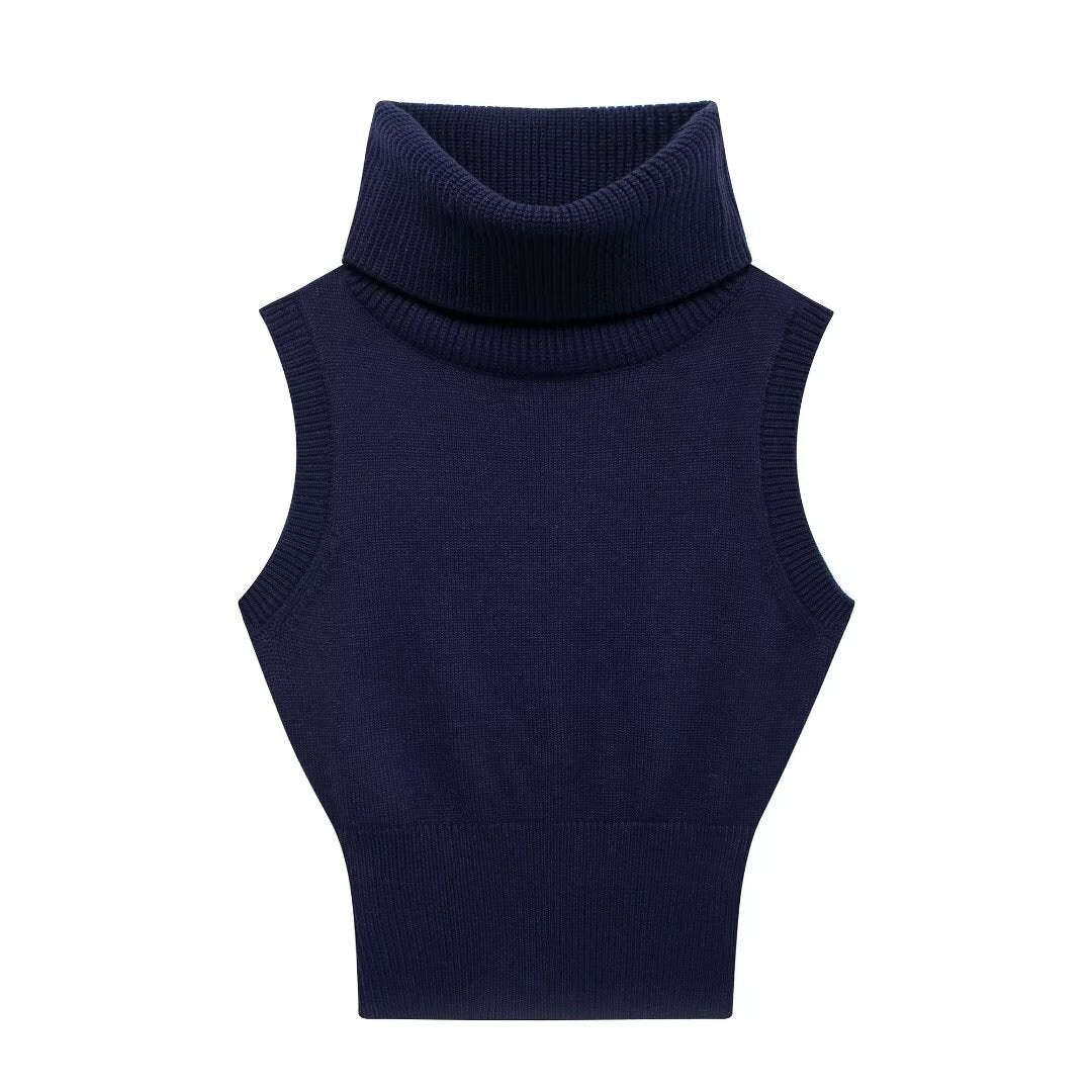 Stand Collar Knitted Vest